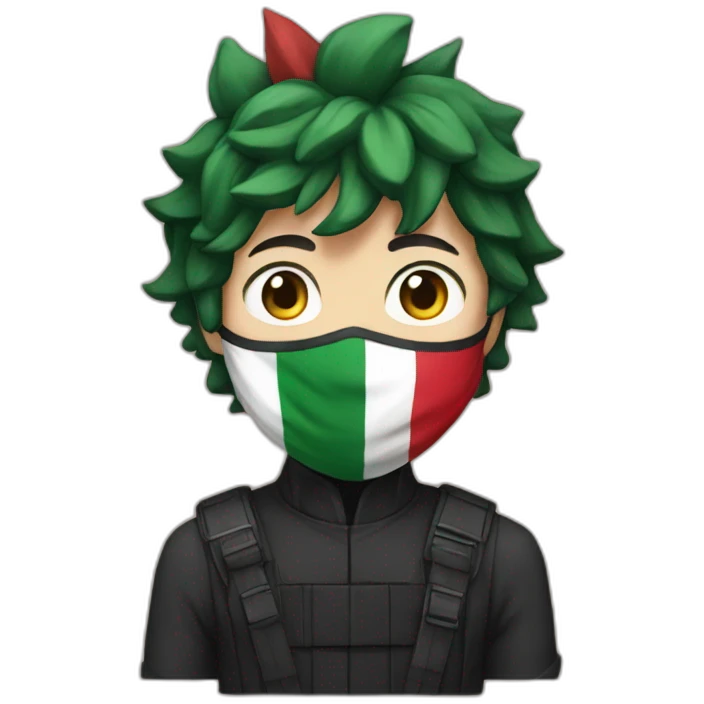 Tanjiro wearing palestine flag mask emoji