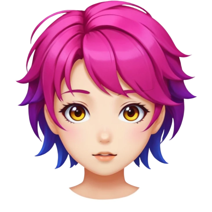 anime girl, expressive face, cute hairstyle, vibrant colors emoji