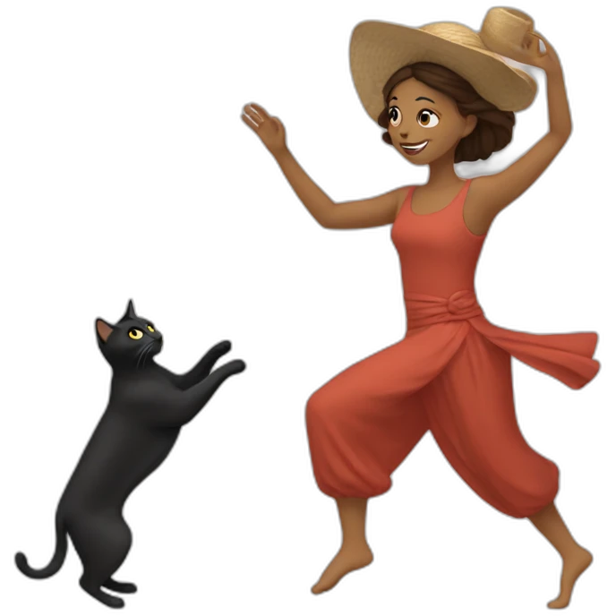 Martha Biadun dance with cat emoji