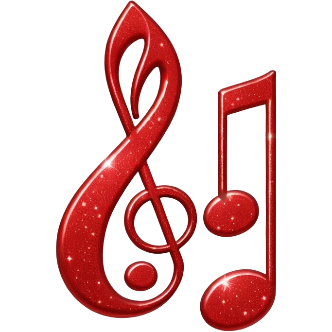 red glitter music note emoji