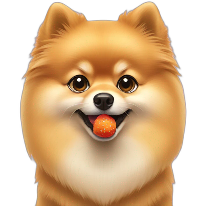 Pomeranian eating a snack emoji