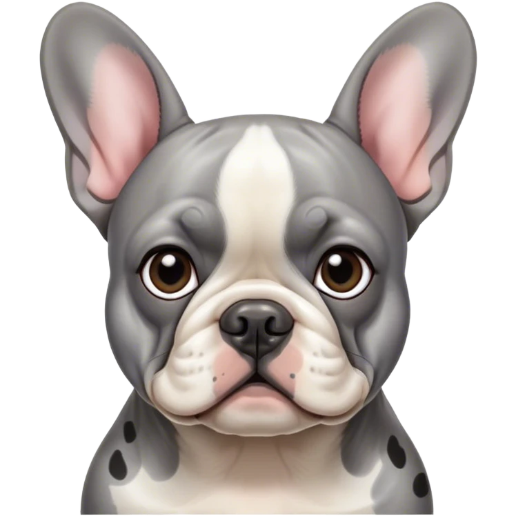 spotted grey French bull dog emoji