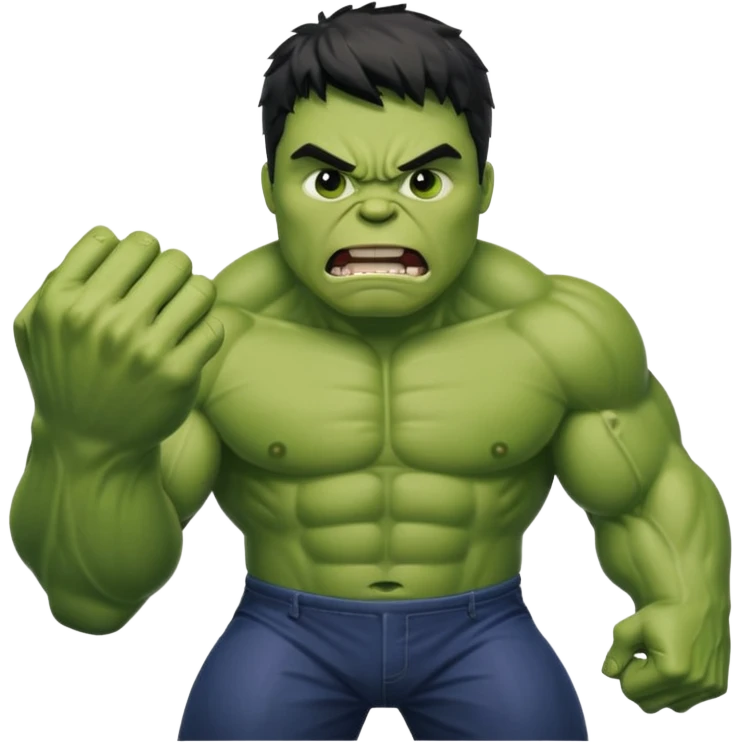 Hulk showing power emoji