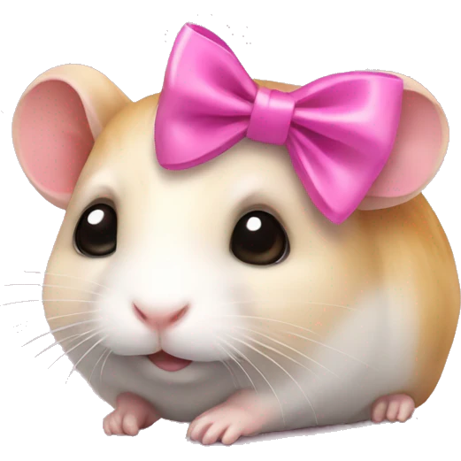 Hamster with a pink bow emoji