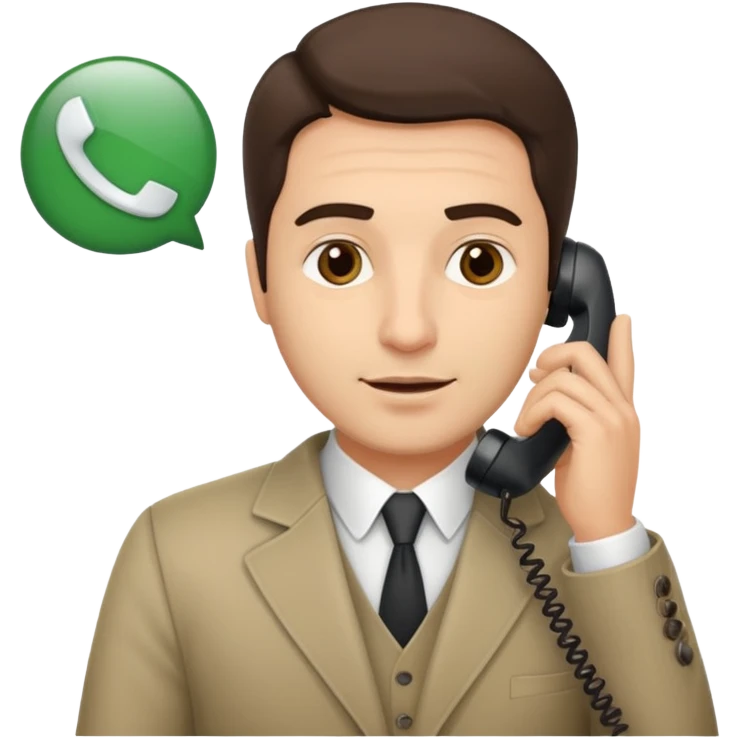 italian man on phone in office  emoji