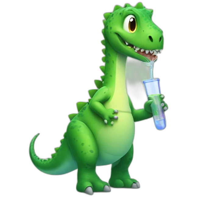 sick dinosaur taking his temperature emoji