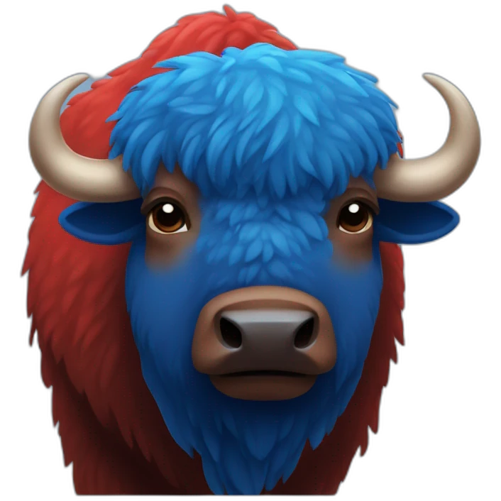 Blue/Red bison 🦬 emoji