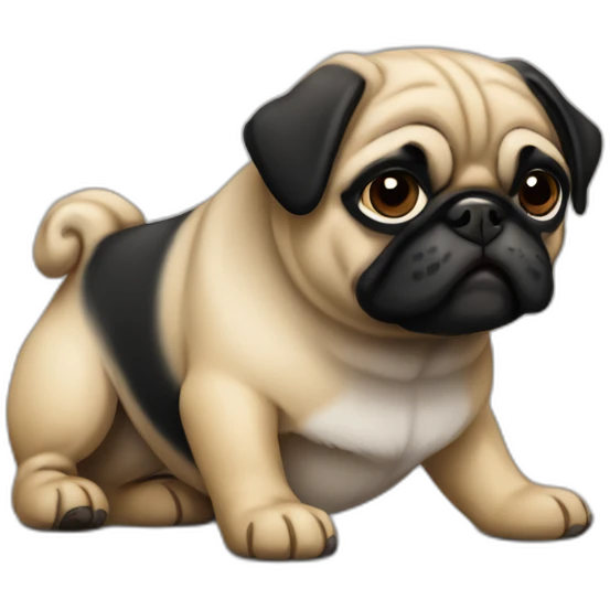 perro pug de color negro macho emoji