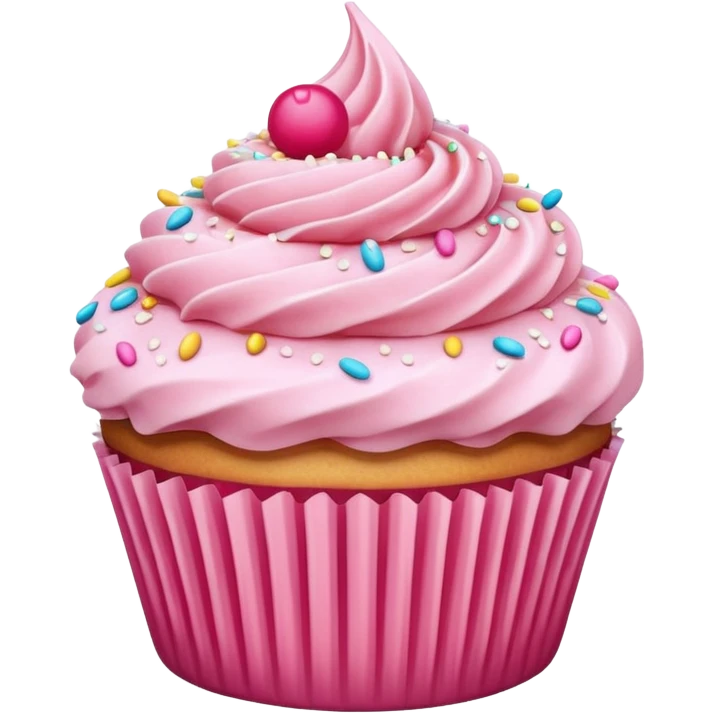 Cupcake with pink icing emoji