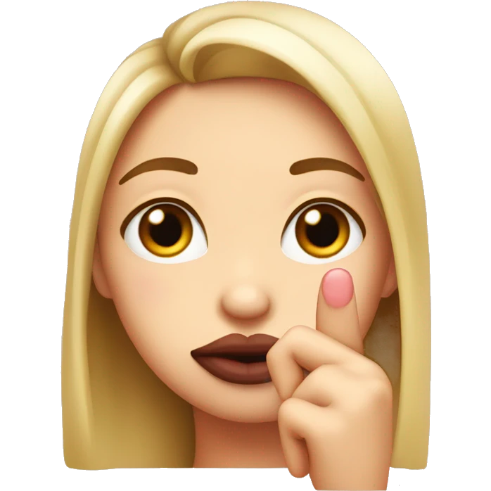 Pouty lips with finger heart emoji