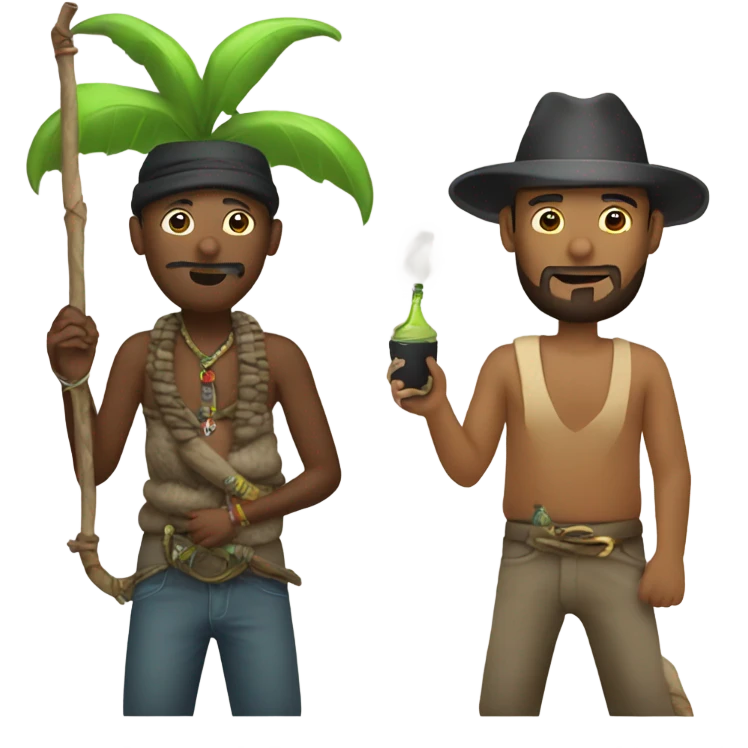Create hooka and man in mountin emoji