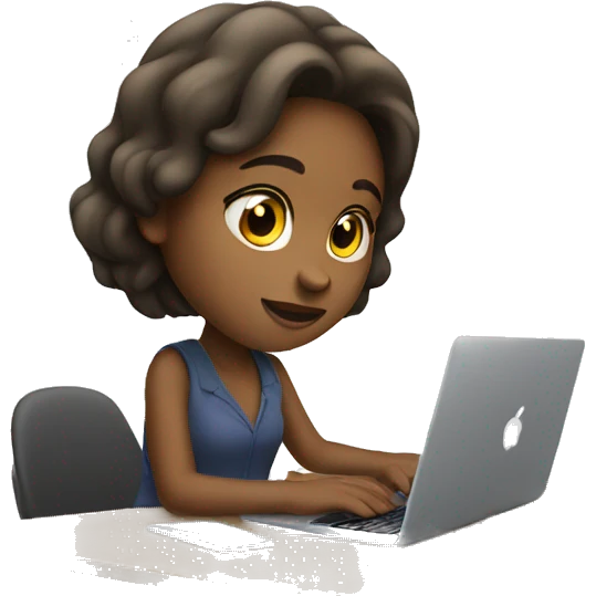 Girl working with MacBook  emoji