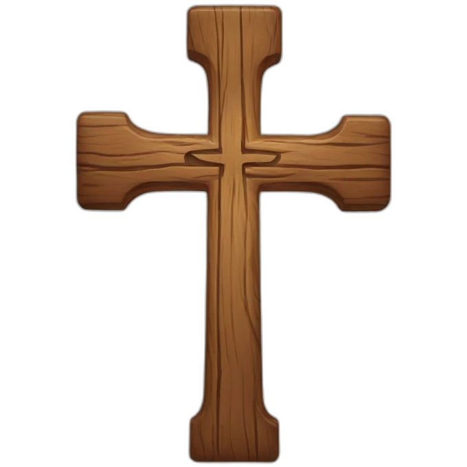 Wood christian cross emoji