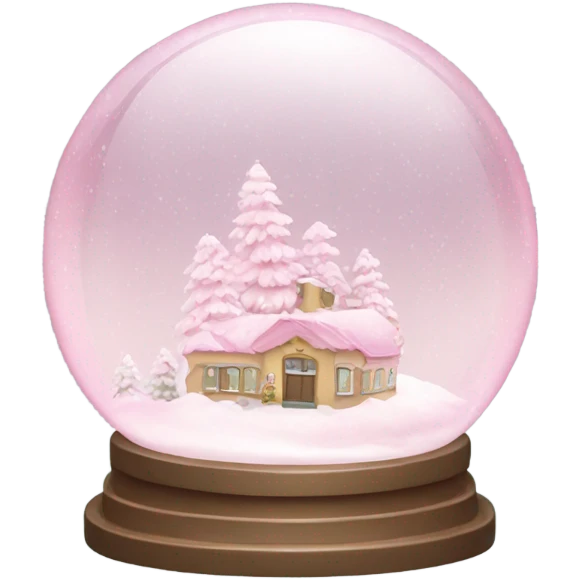 Pastel pink snow globe emoji