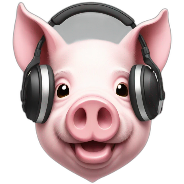 Dj pig with headphones emoji