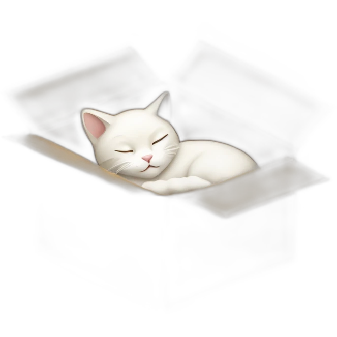 cat sleeping in box emoji