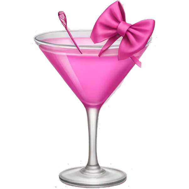 pink bows on a martini cup emoji
