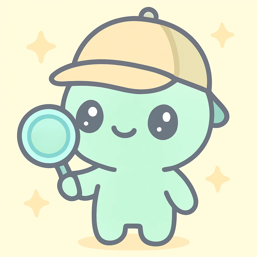 cute detective character, kawaii style emoji