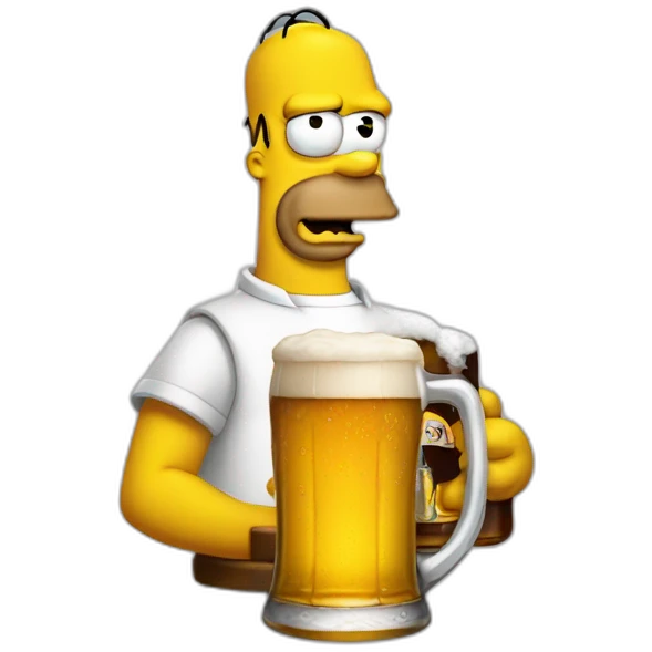 Homer qui boit une bière emoji