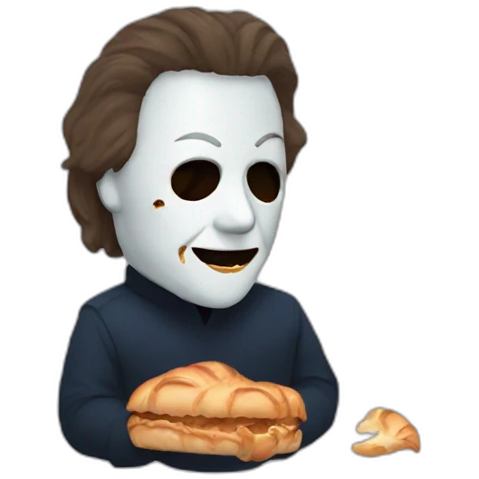 michael myers eating croissant emoji