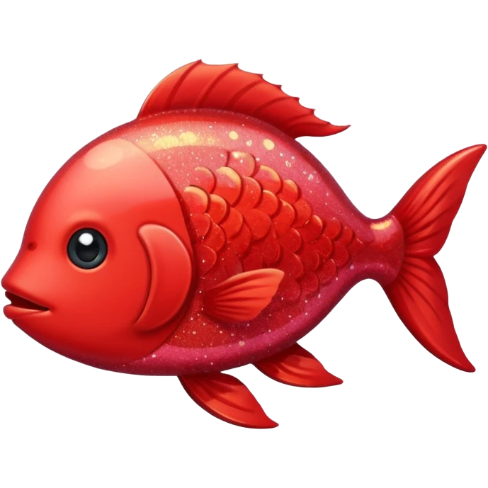 red glitter cute fish emoji