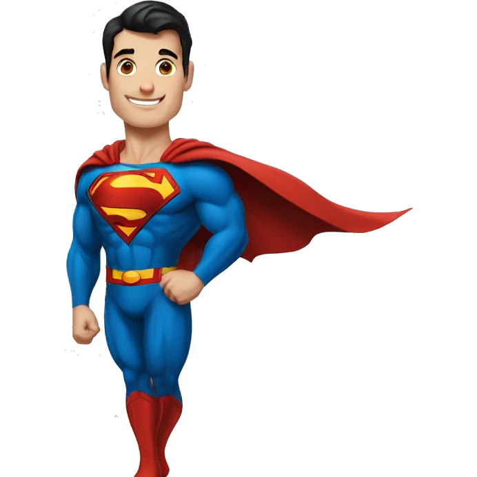 Superman hola a white board up emoji