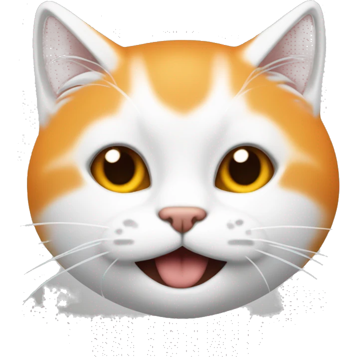 Gato blanco con naranja, con la marca de M en la frente emoji