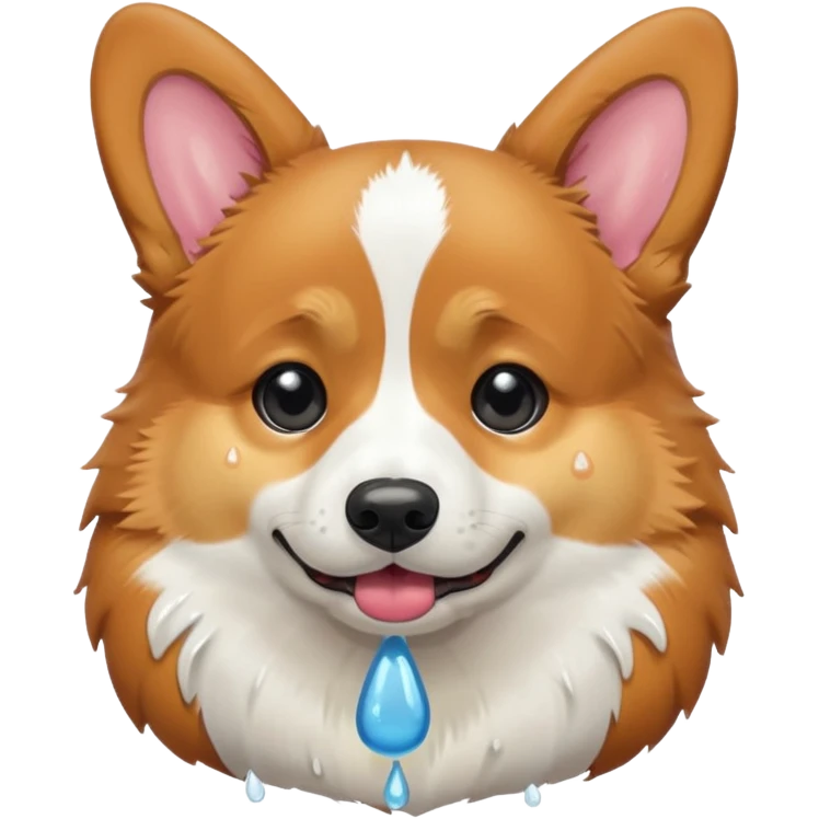tricolor corgi crying emoji