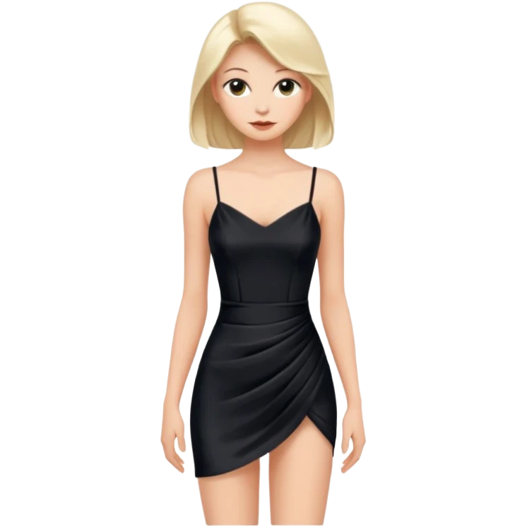 Strappy short black dress made of silk emoji