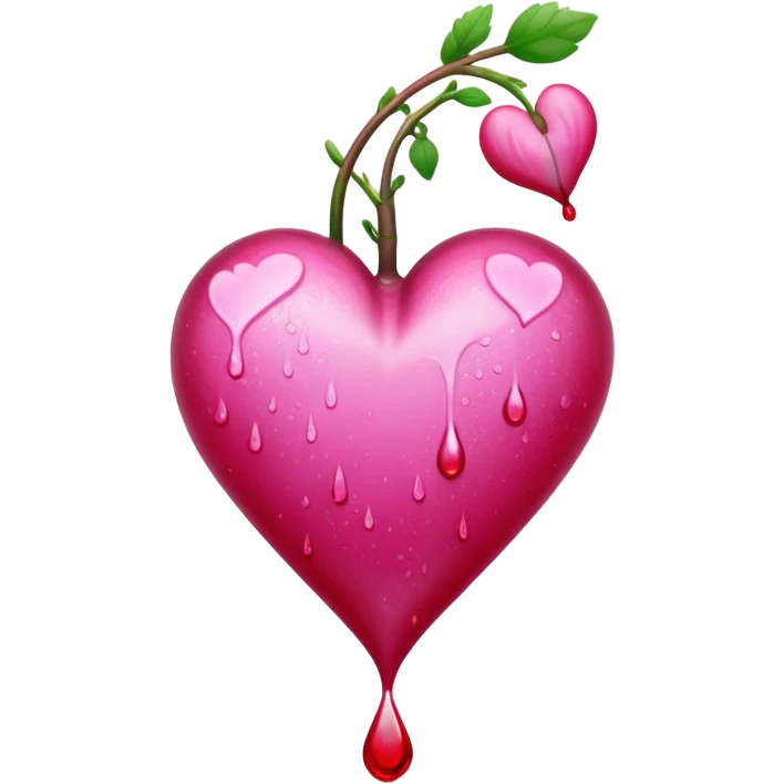 bleeding heart flower heart drop bottom emoji