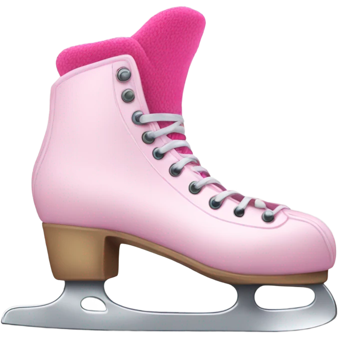 Ice skates with pink socks emoji