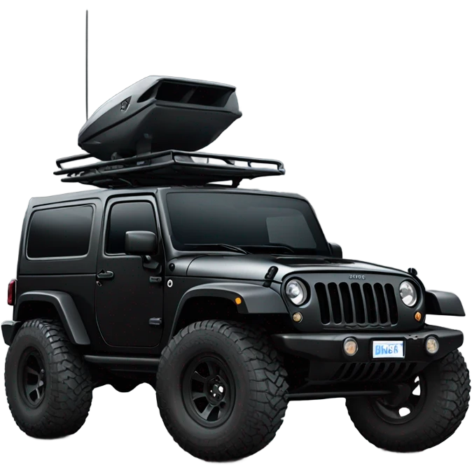 Black Jeep wrangler modded with lift and snorkel all black emoji