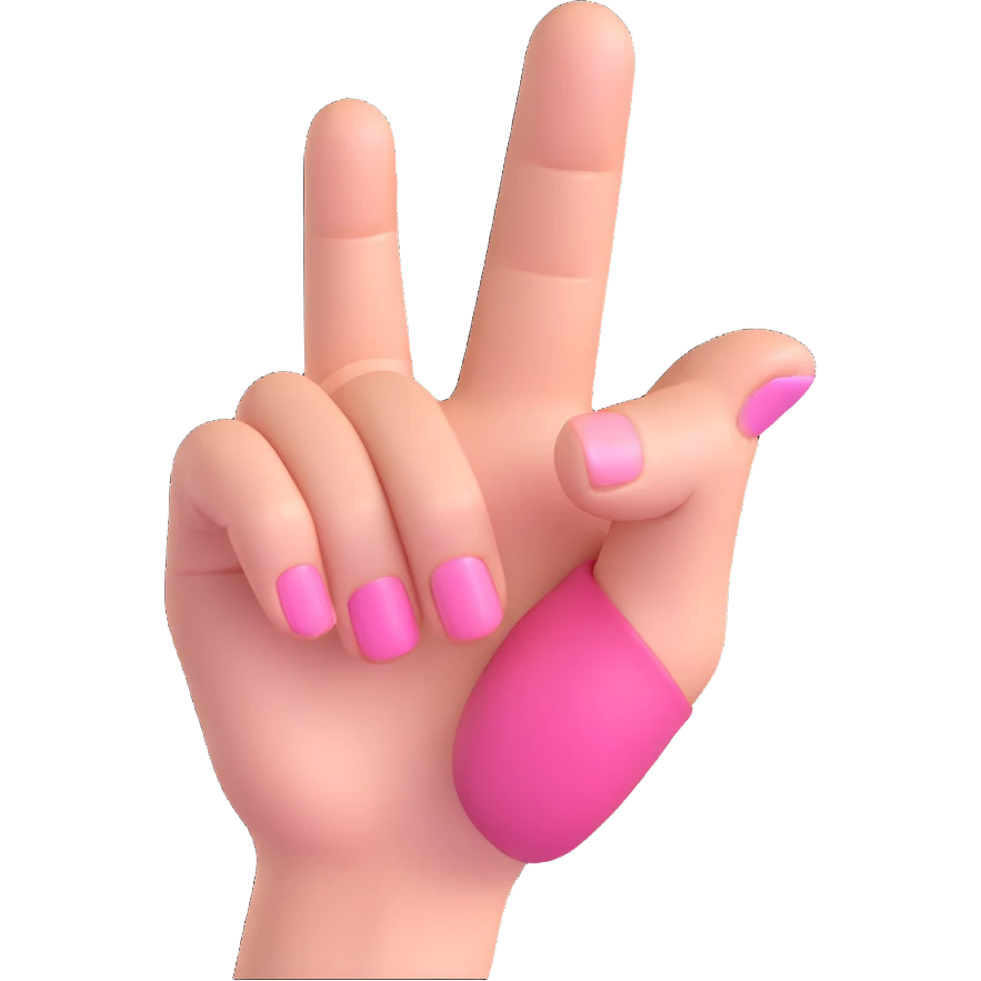 WhatsApp emoji style hand gesture with only the pinky finger extended upward, rest of the fingers folded, 3D emoji style emoji