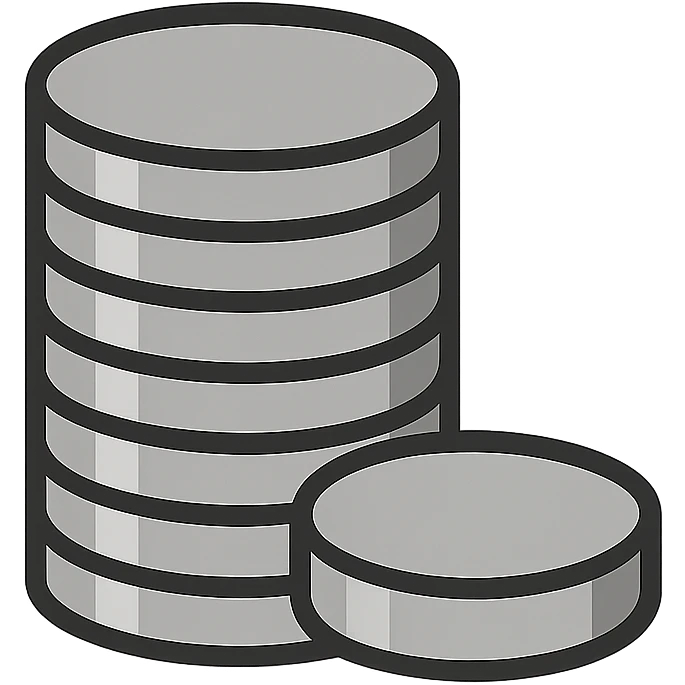stack of coins, minimalistic, green gold and white color scheme, clean lines emoji