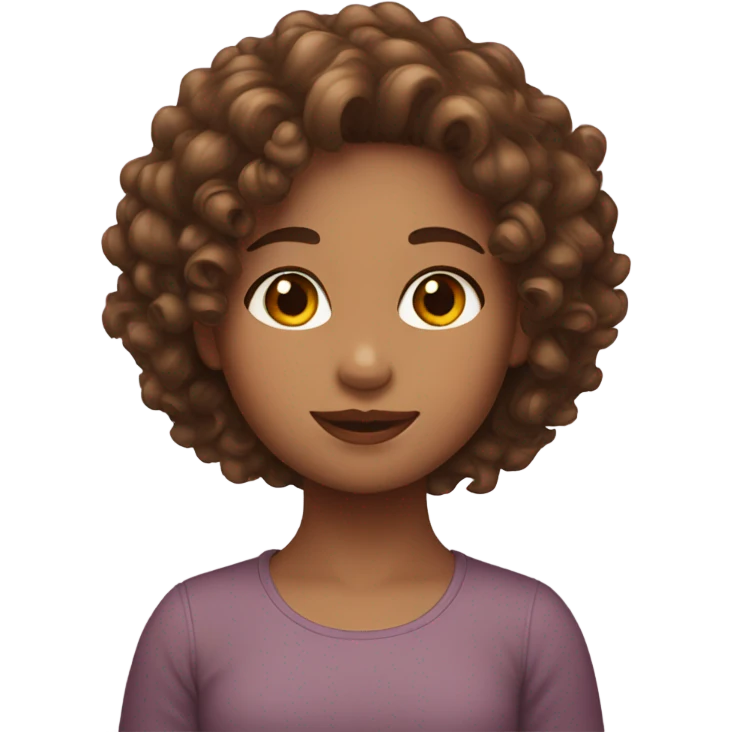 girl with brown curly hair emoji