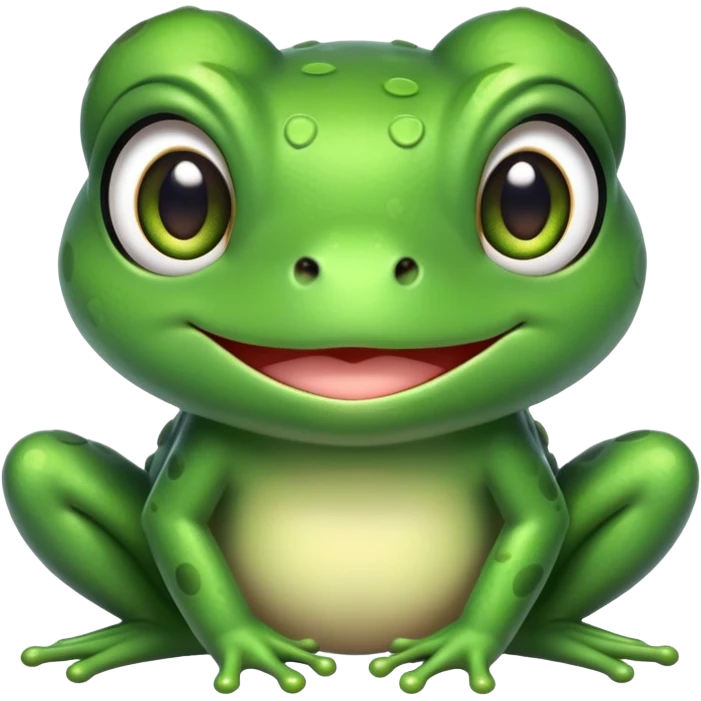 anime style kawaii frog with large expressive eyes emoji