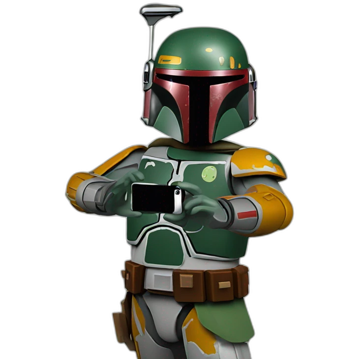 boba fett taking a selfie emoji