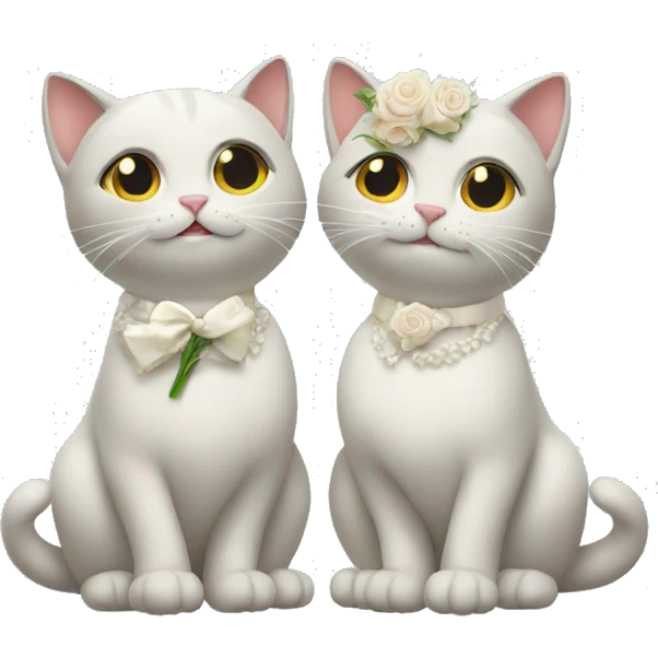 two cats getting married  emoji