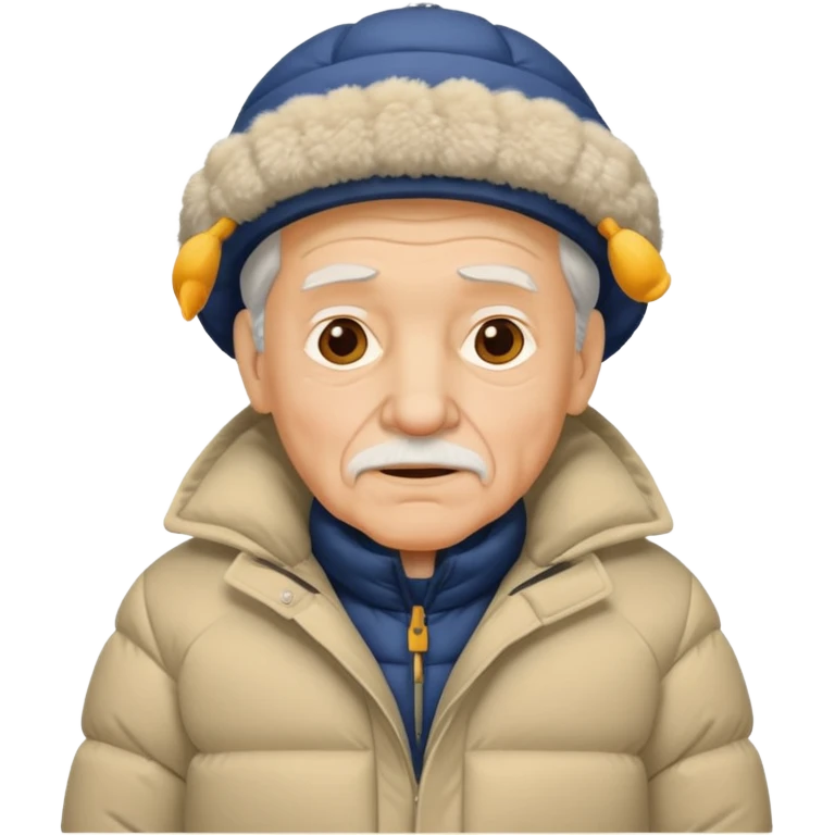 old man in puffy winter coat











 emoji
