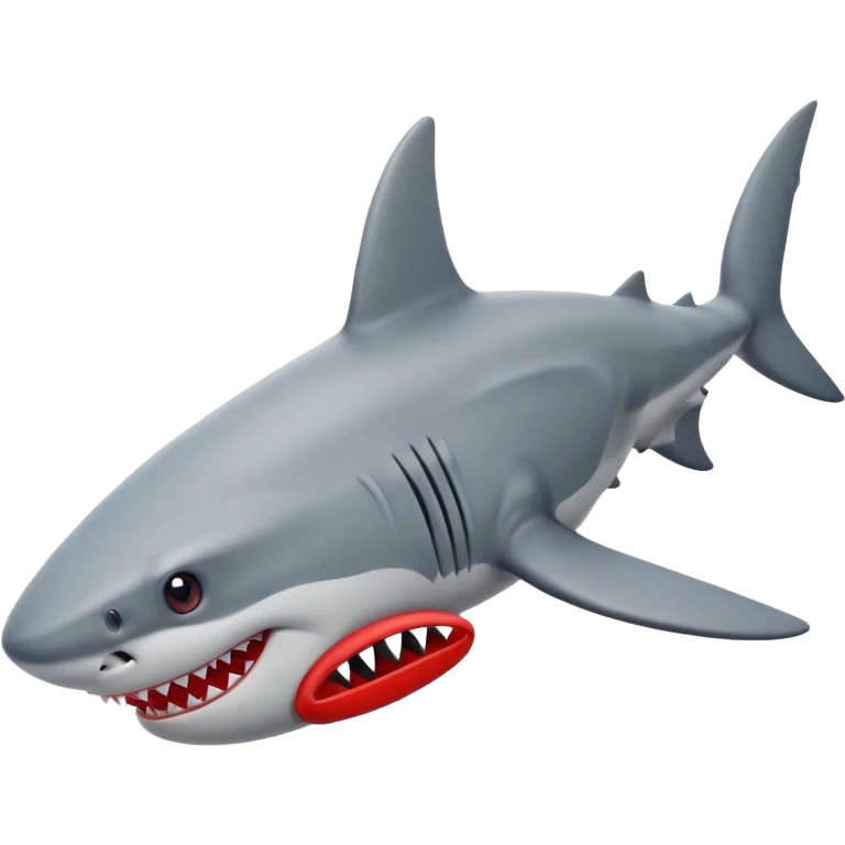 Q se vea más animado el tiburón  q sus tres patas tengan zapatillas nike color rojo emoji