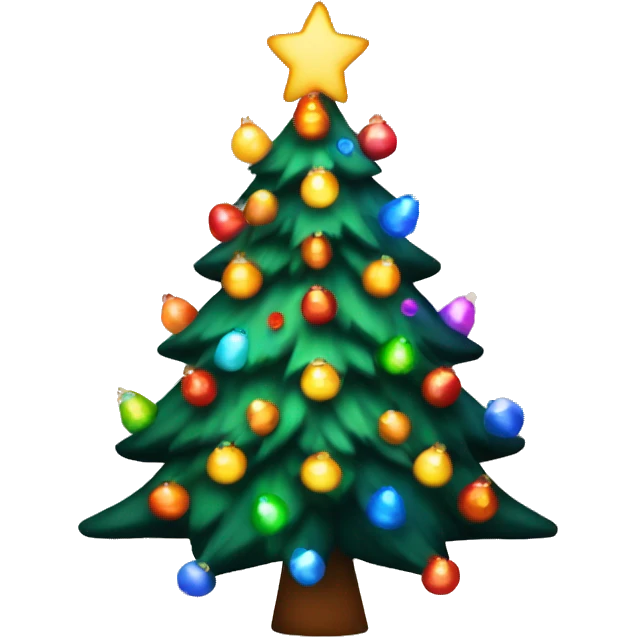 90s Christmas tree with colorful lights  emoji
