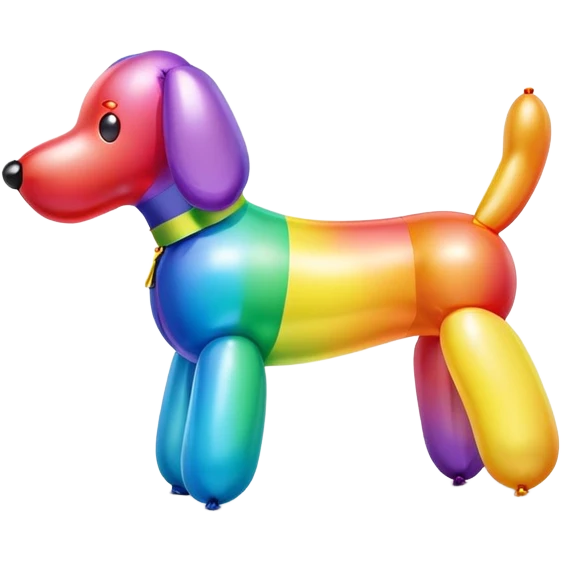 rainbow balloon dog emoji