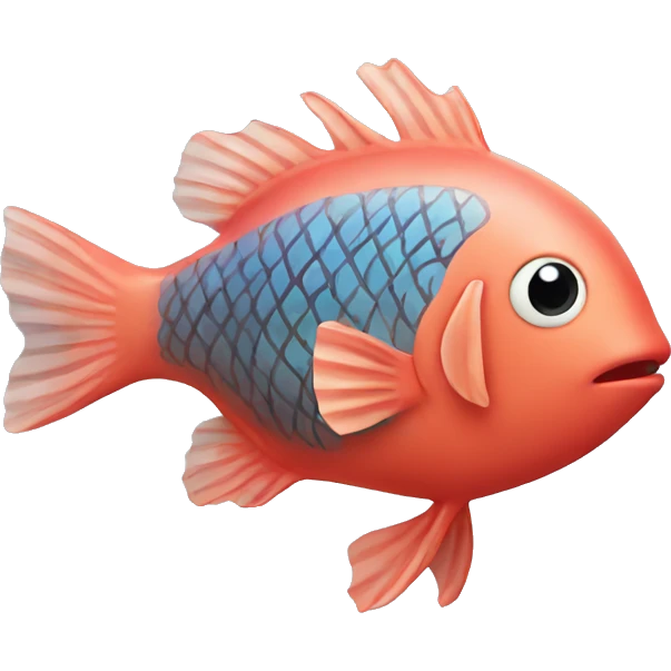 Fish swimming in coral  emoji