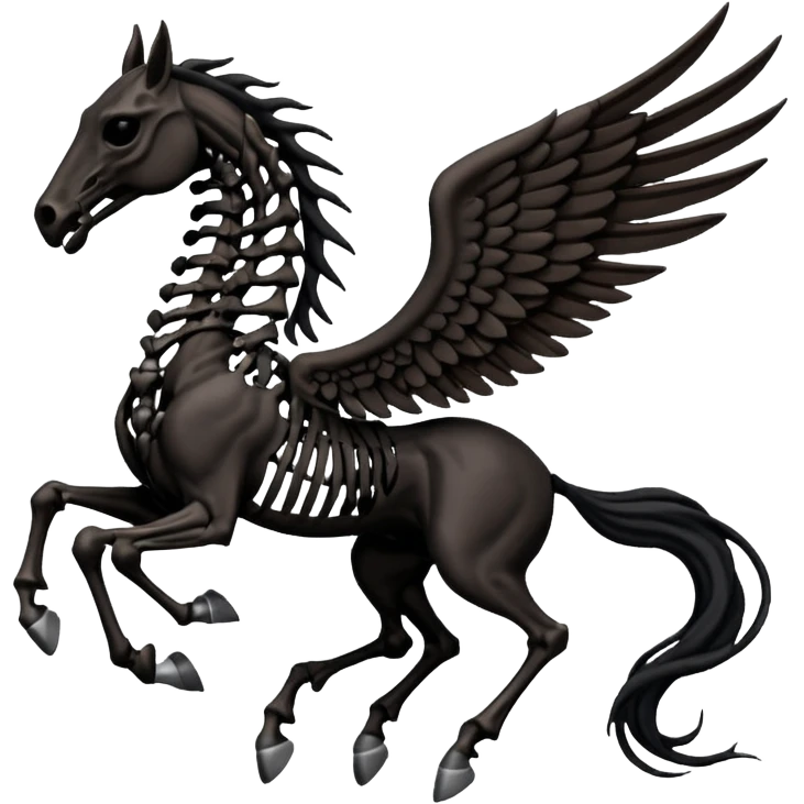 thestral: Winged horses visible only to those who have witnessed death and understand its significance. Can u make it thinner? Like an achal tekkine? emoji