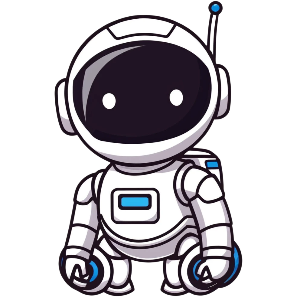 cute robot kid avatar with friendly face emoji