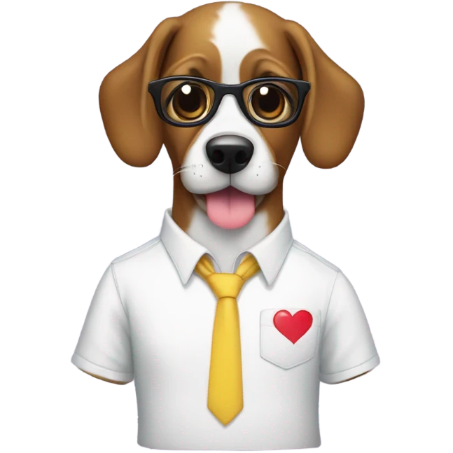 Dog wearing I heart gays shirt  emoji