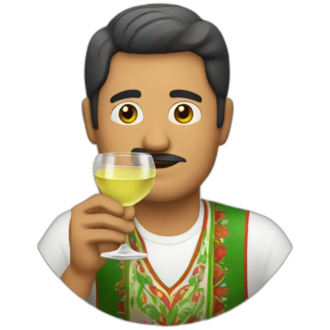 mexican man drinking white wine emoji