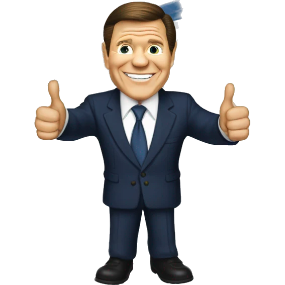 Kenneth Copeland with thumbs up in front of a jet emoji