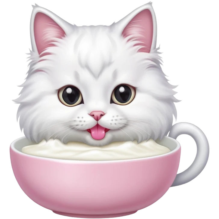 Kitty cat drinking milk emoji