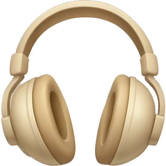 beige headphones with beige bows emoji